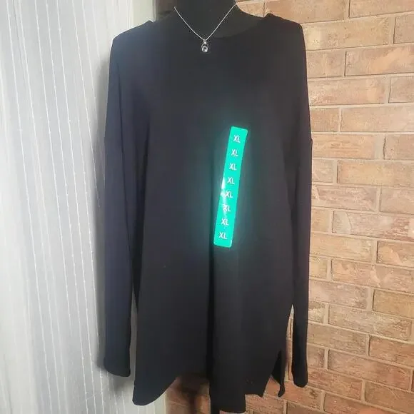 Banana Republic NWT Women's Black Long Sleeve Knit Relaxed Tunic Top - Size XL - Picture 3 of 9